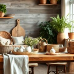 Styl farmhouse dodatki: jak łączyć naturalne materiały i funkcjonalność dla trwałego efektu