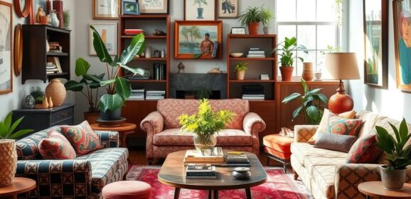 Styl eklektyczny w salonie: jak łączyć różnorodne elementy, by stworzyć spójną i ponadczasową aranżację