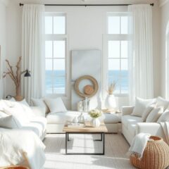 Styl Hampton: jak wybrać tekstylia i dodatki, by stworzyć elegancki nadmorski klimat wnętrza