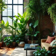 Styl urban jungle we wnętrzach: jak połączyć miejską zieleń z naturalnymi materiałami i loftowym klimatem