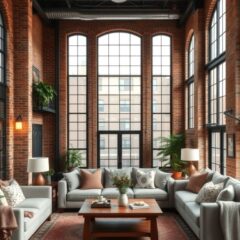 Styl loftowy w salonie: jak urządzić przestrzeń łącząc surowość z przytulnością i funkcjonalnością