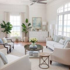 Styl Hampton w salonie: jak stworzyć elegancką i komfortową przestrzeń z nadmorskim klimatem