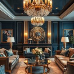 Styl glamour w salonie: jak połączyć luksus, blask i funkcjonalność w aranżacji